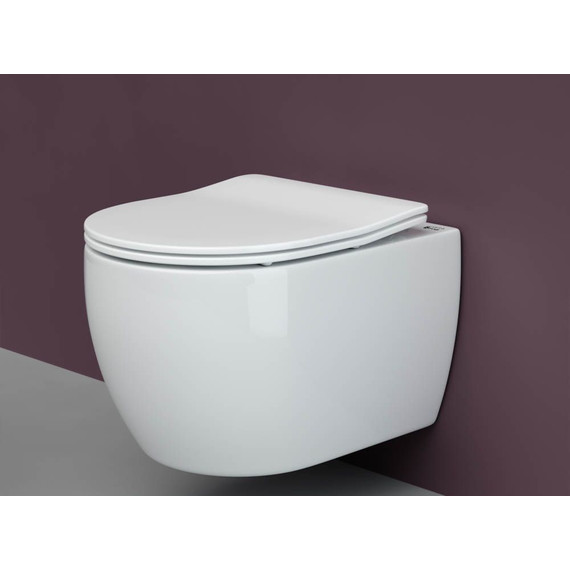 Унитаз подвесной безободковый Ceramicanova Play Rimless CN3001 (система смыва Торнадо) с крышкой микролифт, Цвет производителя: белый фото 3