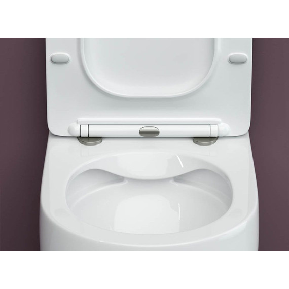 Унитаз подвесной безободковый Ceramicanova Play Rimless CN3001 (система смыва Торнадо) с крышкой микролифт, Цвет производителя: белый фото 4