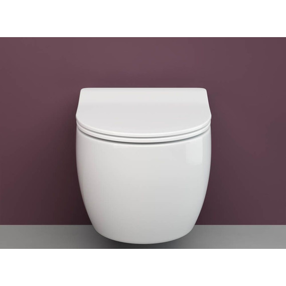 Унитаз подвесной безободковый Ceramicanova Play Rimless CN3001 (система смыва Торнадо) с крышкой микролифт, Цвет производителя: белый фото 5