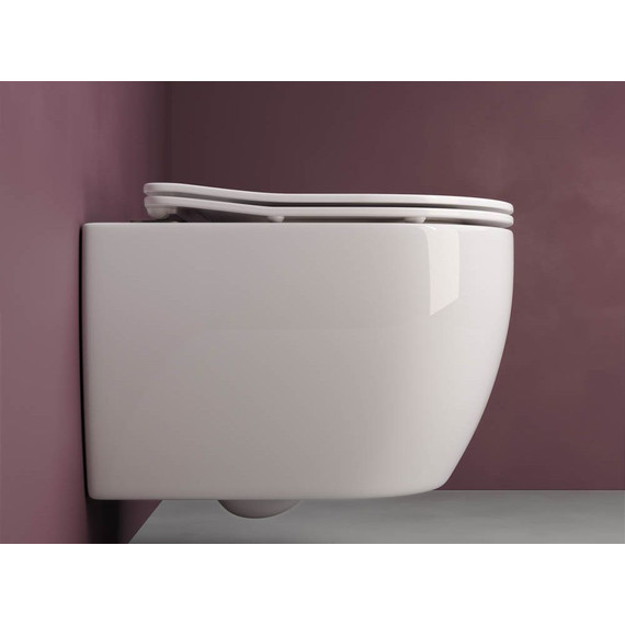 Унитаз подвесной безободковый Ceramicanova Play Rimless CN3001 (система смыва Торнадо) с крышкой микролифт, Цвет производителя: белый фото 6