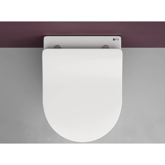 Унитаз подвесной безободковый Ceramicanova Play Rimless CN3001 (система смыва Торнадо) с крышкой микролифт, Цвет производителя: белый фото 7