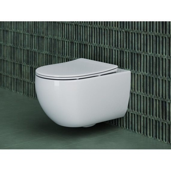 Унитаз подвесной безободковый Ceramicanova Long Rimless CN3015 с крышкой микролифт фото 2