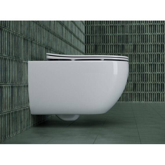 Унитаз подвесной безободковый Ceramicanova Long Rimless CN3015 с крышкой микролифт фото 3