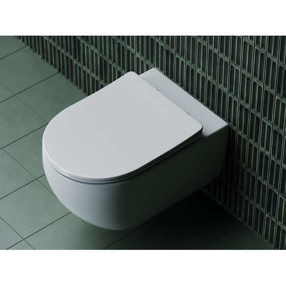 Унитаз подвесной безободковый Ceramicanova Long Rimless CN3015 с крышкой микролифт фото 5