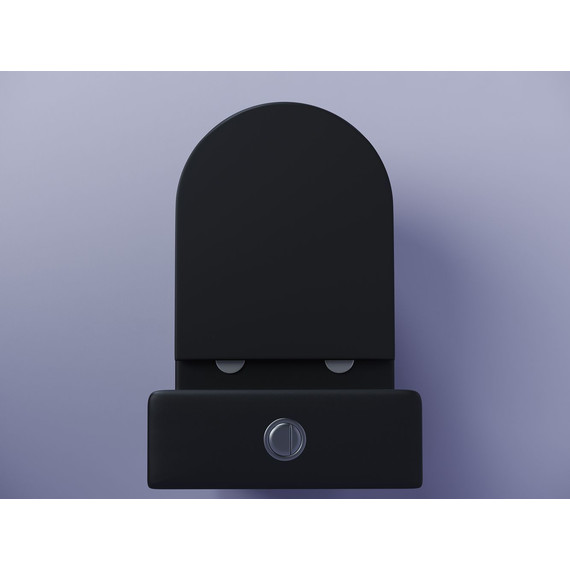 Унитаз компакт Ceramicanova Metropol Rimless CN4001MB с крышкой микролифт, чёрный матовый фото 6