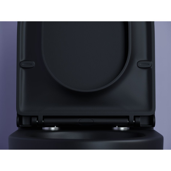 Унитаз компакт Ceramicanova Metropol Rimless CN4001MB с крышкой микролифт, чёрный матовый фото 8