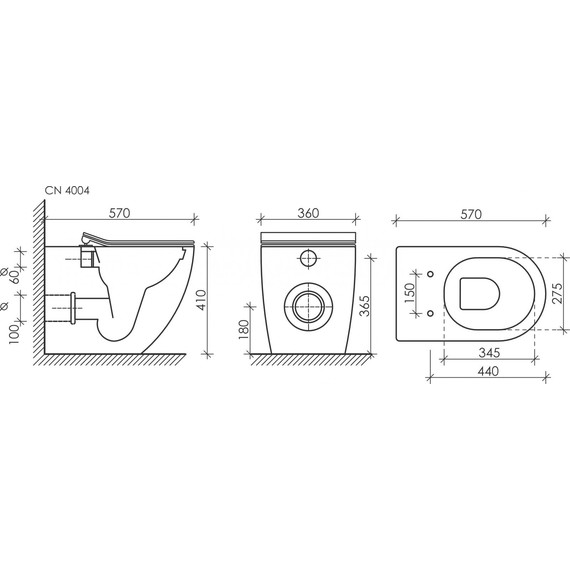 Унитаз компакт Ceramicanova Metropol Rimless CN4004MB с крышкой микролифт, чёрный матовый фото 10
