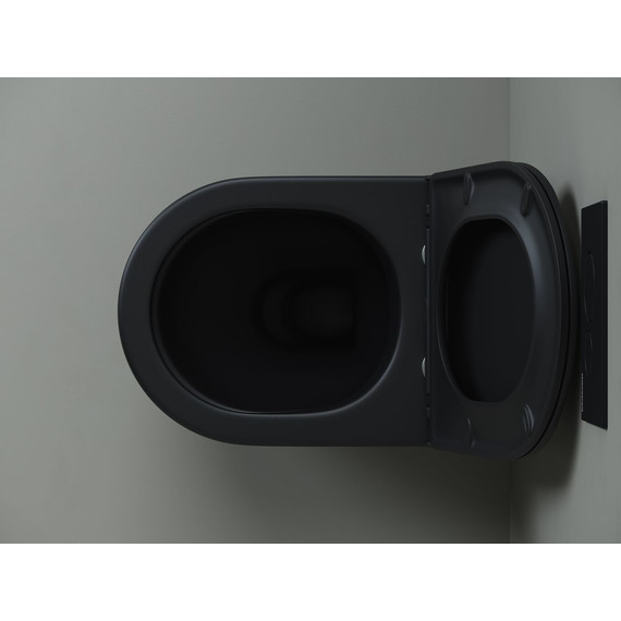Унитаз компакт Ceramicanova Metropol Rimless CN4004MB с крышкой микролифт, чёрный матовый фото 5