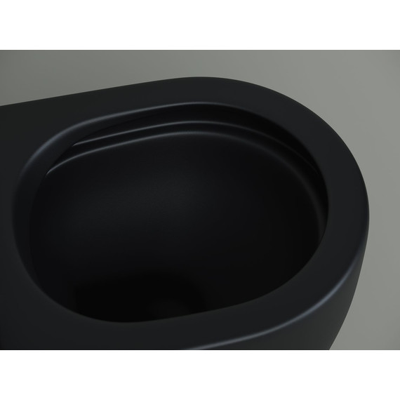 Унитаз компакт Ceramicanova Metropol Rimless CN4004MB с крышкой микролифт, чёрный матовый фото 6