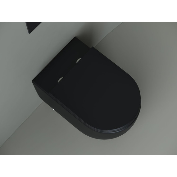 Унитаз компакт Ceramicanova Metropol Rimless CN4004MB с крышкой микролифт, чёрный матовый фото 9