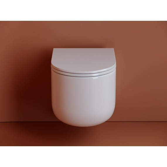 Унитаз подвесной безободковый Ceramicanova Ulma Rimless CN4006 с крышкой микролифт, Цвет производителя: белый фото 3