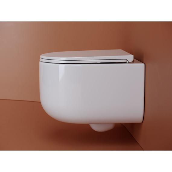 Унитаз подвесной безободковый Ceramicanova Ulma Rimless CN4006 с крышкой микролифт, Цвет производителя: белый фото 4