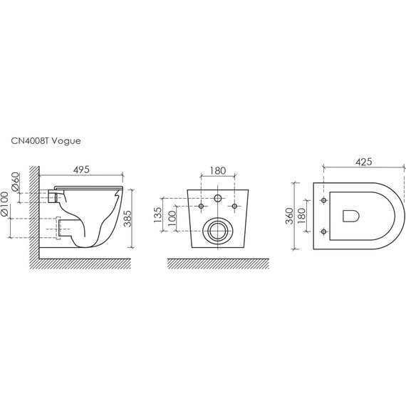 Унитаз подвесной безободковый Ceramicanova Vogue CN4008TMB (система смыва Торнадо) с крышкой микролифт, чёрный матовый, Цвет производителя: чёрный матовый фото 10