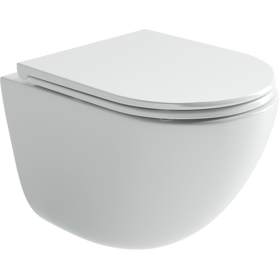 Унитаз подвесной безободковый Ceramicanova Vogue CN4008T (система смыва Торнадо) с крышкой микролифт, Цвет производителя: белый фото 2