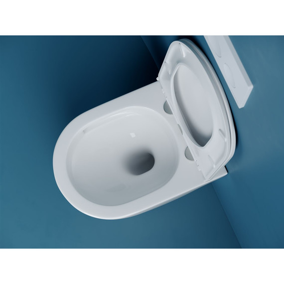 Унитаз подвесной безободковый Ceramicanova Vogue CN4008T (система смыва Торнадо) с крышкой микролифт, Цвет производителя: белый фото 9