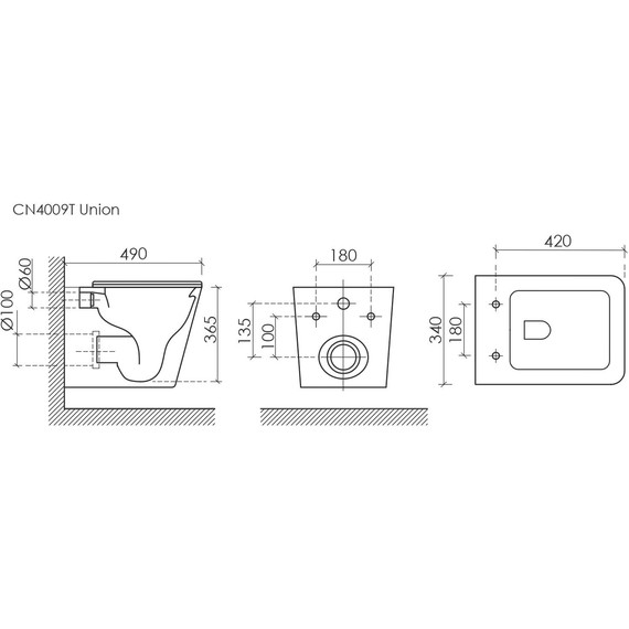 Унитаз подвесной безободковый Ceramicanova Union CN4009TMB (система смыва Торнадо) с крышкой микролифт, чёрный матовый, Цвет производителя: чёрный матовый фото 8