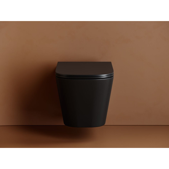 Унитаз подвесной безободковый Ceramicanova Union CN4009TMB (система смыва Торнадо) с крышкой микролифт, чёрный матовый, Цвет производителя: чёрный матовый фото 3