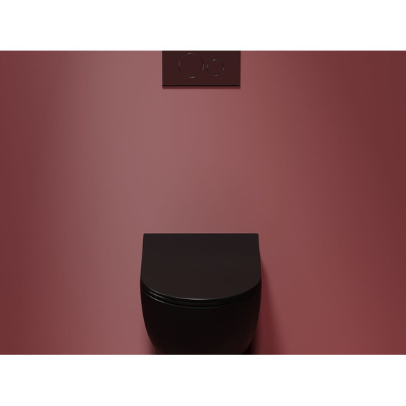 Унитаз подвесной безободковый Ceramicanova Modena Rimless CN6063MB с крышкой микролифт, чёрный матовый, Цвет производителя: чёрный матовый фото 8
