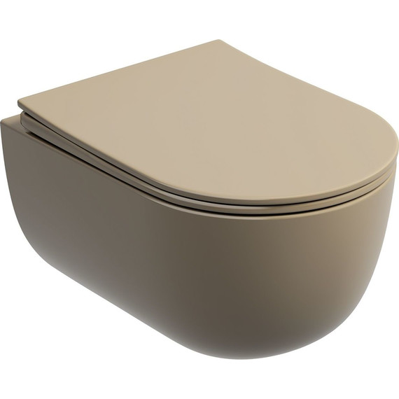 Унитаз подвесной безободковый Ceramicanova Modena Rimless CN6063MC с крышкой микролифт, коричневый, Цвет производителя: коричневый фото 