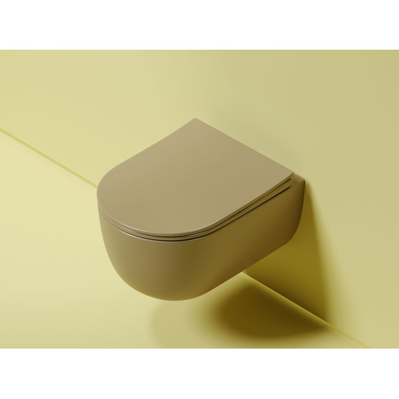 Унитаз подвесной безободковый Ceramicanova Modena Rimless CN6063MC с крышкой микролифт, коричневый, Цвет производителя: коричневый фото 2