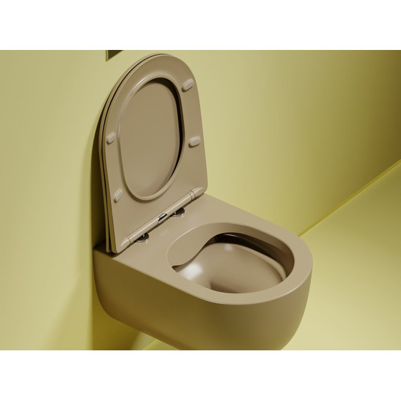 Унитаз подвесной безободковый Ceramicanova Modena Rimless CN6063MC с крышкой микролифт, коричневый, Цвет производителя: коричневый фото 3