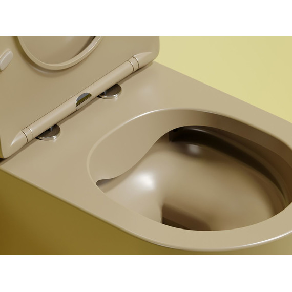 Унитаз подвесной безободковый Ceramicanova Modena Rimless CN6063MC с крышкой микролифт, коричневый, Цвет производителя: коричневый фото 5