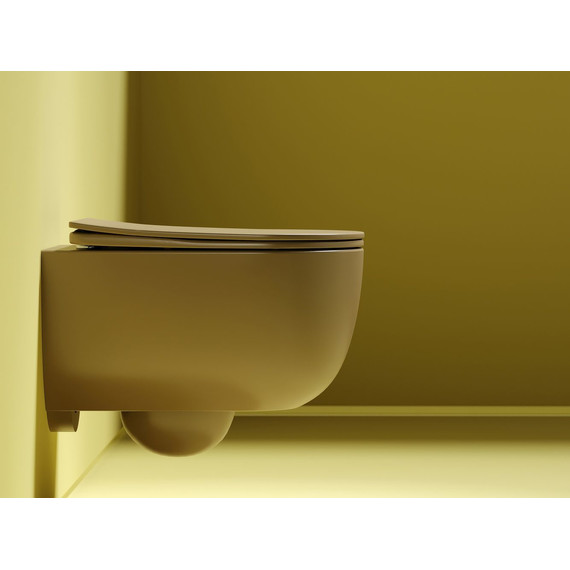 Унитаз подвесной безободковый Ceramicanova Modena Rimless CN6063MC с крышкой микролифт, коричневый, Цвет производителя: коричневый фото 6