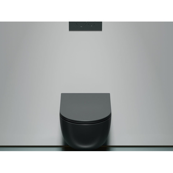 Унитаз подвесной безободковый Ceramicanova Modena Rimless CN6063MDH с крышкой микролифт, чёрный матовый фото 8
