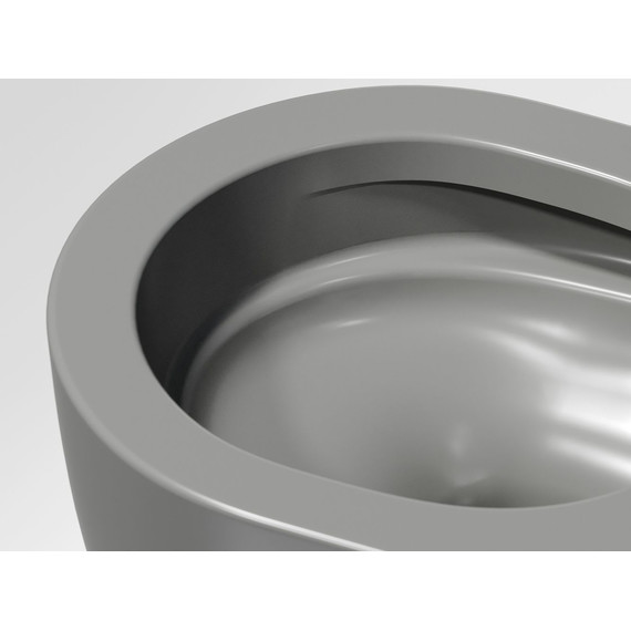 Унитаз подвесной безободковый Ceramicanova Modena Rimless CN6063MH с крышкой микролифт, серый матовый, Цвет производителя: тёмно-серый матовый фото 11