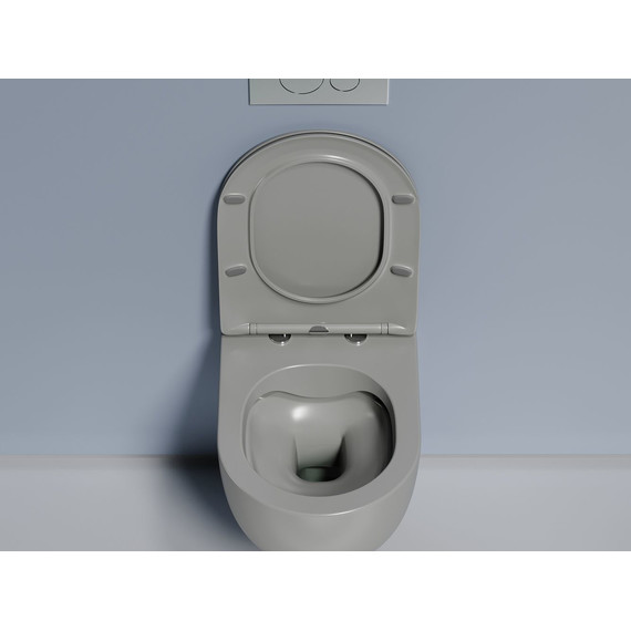 Унитаз подвесной безободковый Ceramicanova Modena Rimless CN6063MH с крышкой микролифт, серый матовый, Цвет производителя: тёмно-серый матовый фото 4