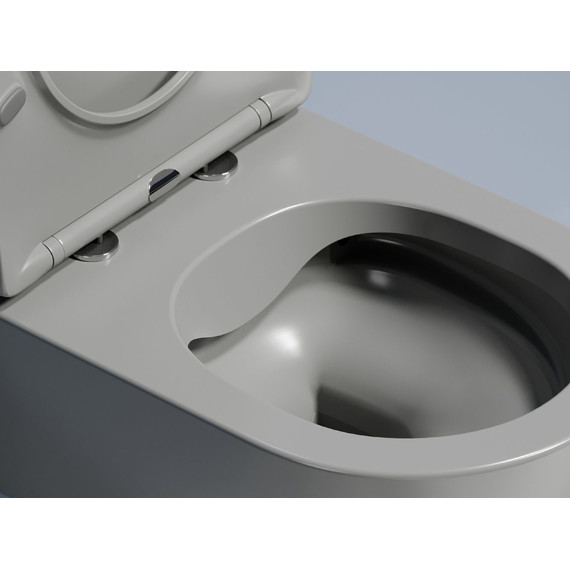 Унитаз подвесной безободковый Ceramicanova Modena Rimless CN6063MH с крышкой микролифт, серый матовый, Цвет производителя: тёмно-серый матовый фото 5