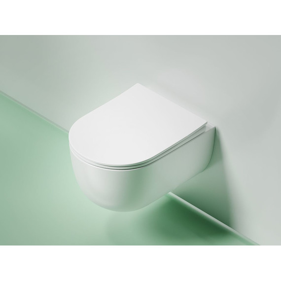 Унитаз подвесной безободковый Ceramicanova Modena Rimless CN6063MW с крышкой микролифт, Цвет производителя: белый матовый фото 2