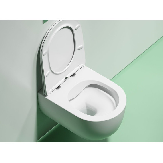 Унитаз подвесной безободковый Ceramicanova Modena Rimless CN6063MW с крышкой микролифт, Цвет производителя: белый матовый фото 3