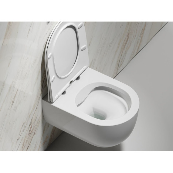 Унитаз подвесной безободковый Ceramicanova Modena Rimless CN6063 с крышкой микролифт, Цвет производителя: белый фото 10