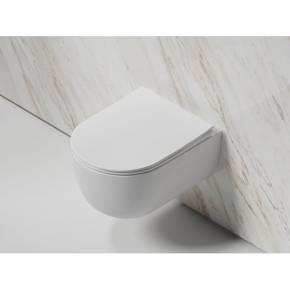 Унитаз подвесной безободковый Ceramicanova Modena Rimless CN6063 с крышкой микролифт, Цвет производителя: белый фото 2