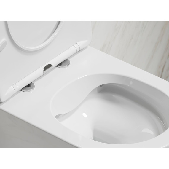 Унитаз подвесной безободковый Ceramicanova Modena Rimless CN6063 с крышкой микролифт, Цвет производителя: белый фото 3