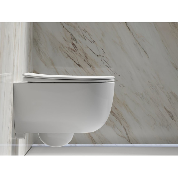 Унитаз подвесной безободковый Ceramicanova Modena Rimless CN6063 с крышкой микролифт, Цвет производителя: белый фото 4