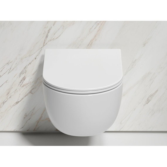 Унитаз подвесной безободковый Ceramicanova Modena Rimless CN6063 с крышкой микролифт, Цвет производителя: белый фото 5