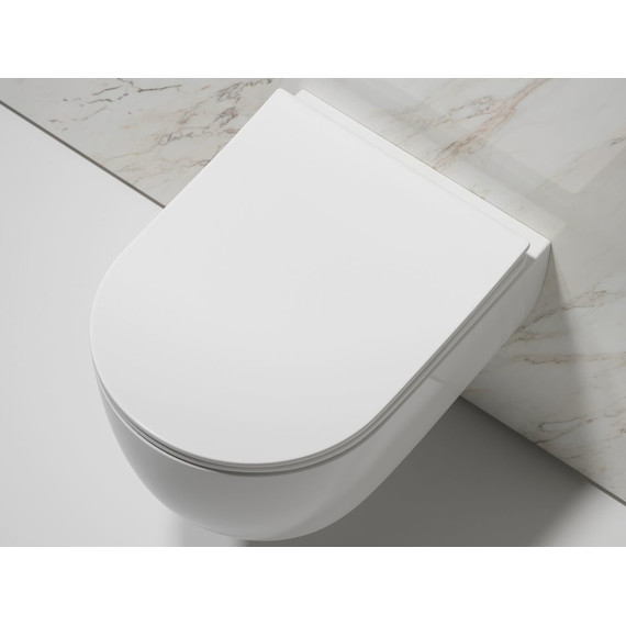 Унитаз подвесной безободковый Ceramicanova Modena Rimless CN6063 с крышкой микролифт, Цвет производителя: белый фото 7