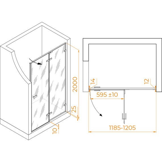 Душевая дверь RGW Stilvoll SV-004 120 см 353200412-11 (стекло 8 мм) хром/прозрачное - 2 Душевая дверь RGW Stilvoll SV-004 120 см 353200412-11 (стекло 8 мм) хром/прозрачное фото 2