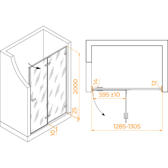 Душевая дверь RGW Stilvoll SV-004Gr 130 см 353200413-110 (стекло 8 мм) серый/прозрачное фото 2