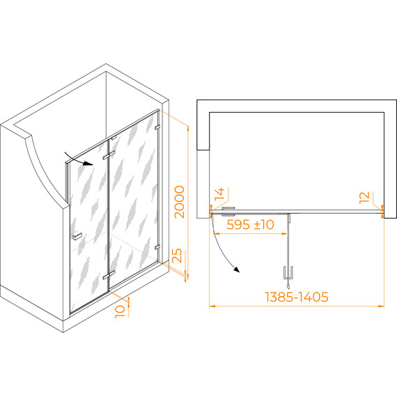 Душевая дверь RGW Stilvoll SV-004B 140 см 353200414-14 (стекло 8 мм) чёрный/прозрачное - 2 Душевая дверь RGW Stilvoll SV-004B 140 см 353200414-14 (стекло 8 мм) чёрный/прозрачное фото 2