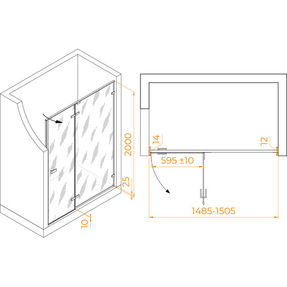 Душевая дверь RGW Stilvoll SV-004Gr 150 см 353200415-110 (стекло 8 мм) серый/прозрачное - 2 Душевая дверь RGW Stilvoll SV-004Gr 150 см 353200415-110 (стекло 8 мм) серый/прозрачное фото 2
