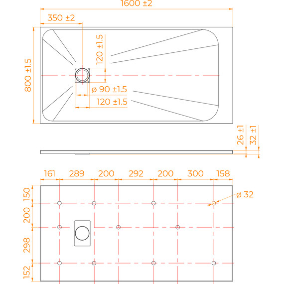 Поддон SMC RGW TSS-W 160x80 см 553502816-01 фото 7