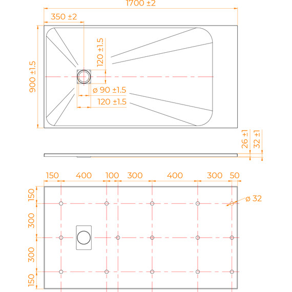 Поддон SMC RGW TSS-W 170x90 см 553502917-01 фото 7