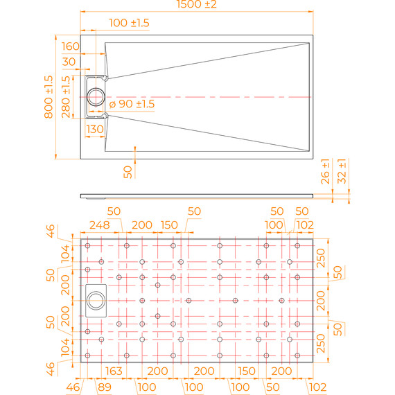 Поддон SMC RGW TUS-W 150x80 см 553702815-01 фото 7