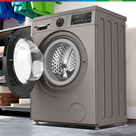 Стиральная машина Bosch Serie 4 WLS2846SME с английской панелью, цвет серебристый - 2 Стиральная машина Bosch Serie 4 WLS2846SME с английской панелью, цвет серебристый фото 2