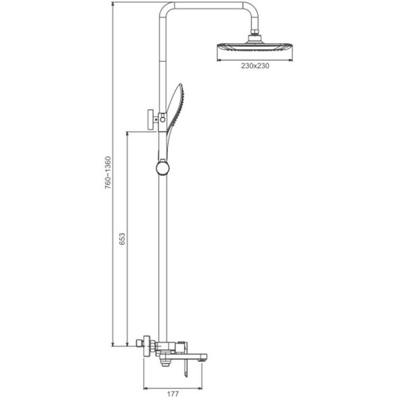Душевая стойка с выдвижным изливом Gappo G48-3 G2448-3, золото сатин, Цвет производителя: золото сатин фото 2