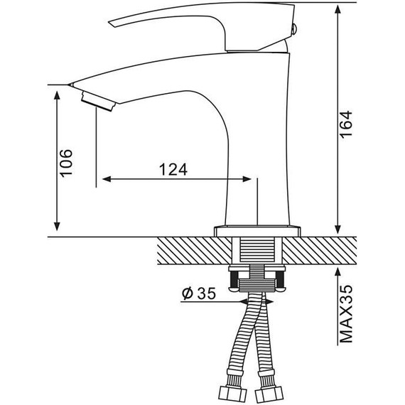 Смеситель для раковины Gappo G07-9 G1007-91, оружейная сталь - 2 Смеситель для раковины Gappo G07-9 G1007-91, оружейная сталь фото 2