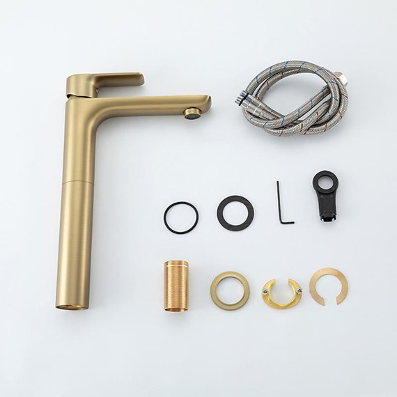 Смеситель для раковины высокий Gappo G48-3 G1048-32, золото сатин, Цвет производителя: золото сатин фото 23